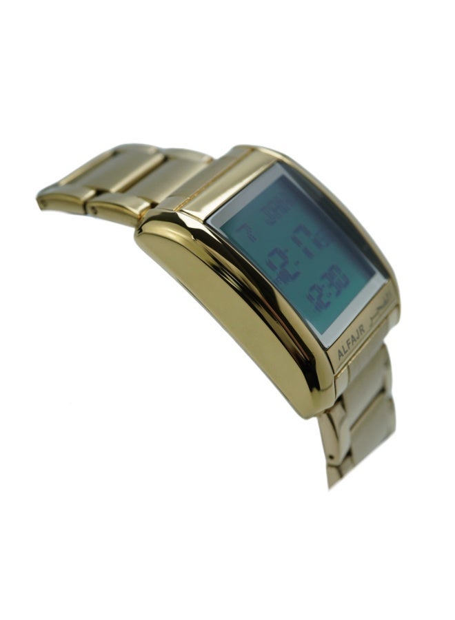 ساعة رقمية للرجال من الفولاذ المقاوم للصدأ بمينا مربعة وحزام ذهبي اللون بتصميم بسيط وعصري وأنيق WS-06GW - Image 3